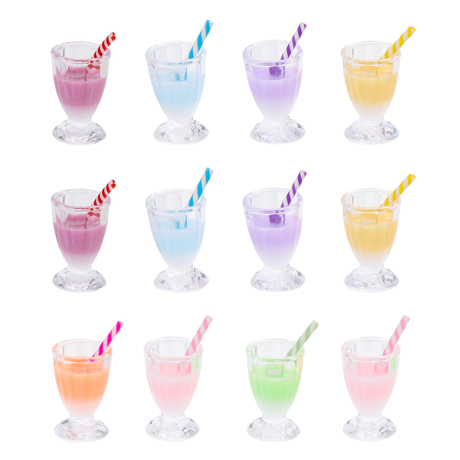 Crafting Resin - 12Pcs Milky Tea Bottle Charms Resin
