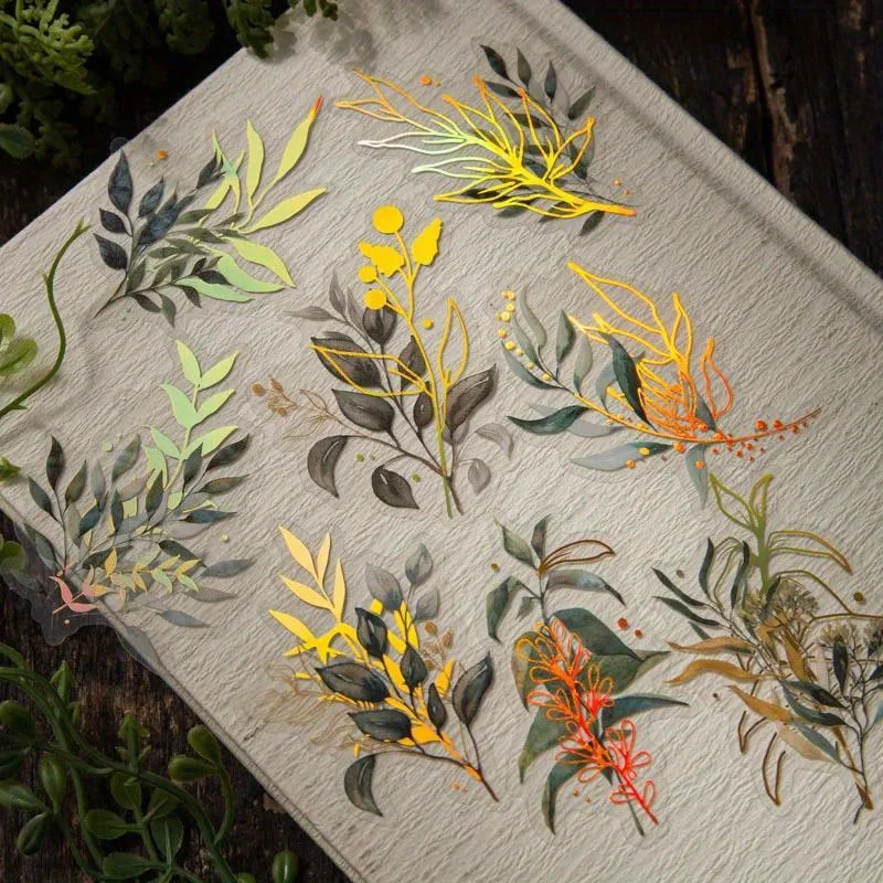 Gold Foil Flakes - Vintage Botanical Sticker Flakes Gold Foil