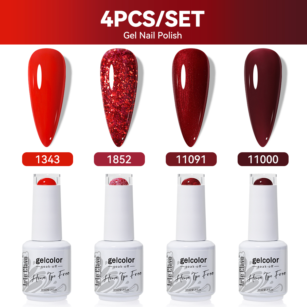 Resin Glitter Pack - Arte Clavo 4pcs/Set Gel Nail Polish