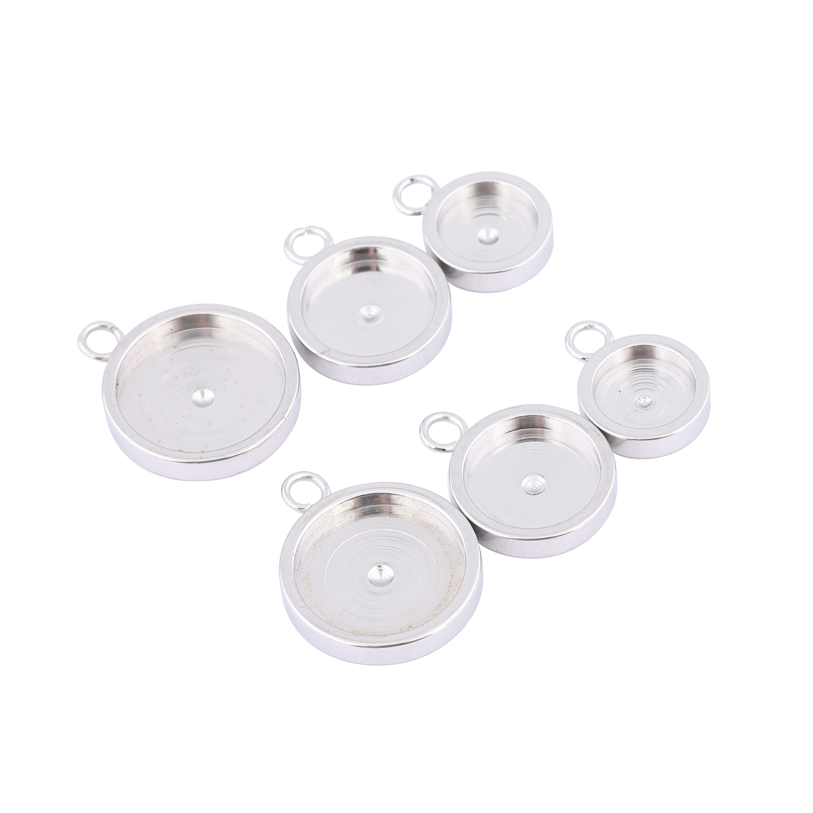 20pcs Stainless Steel 6mm 8mm  - огляд і ціна Bezels Set Pendant