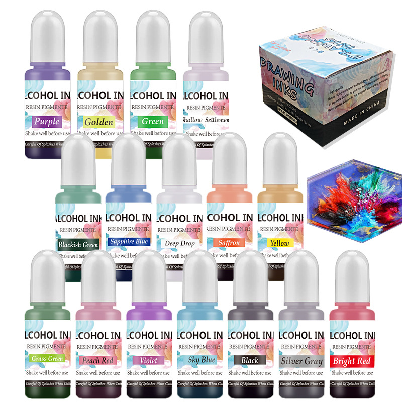 A Set Ink Alcohol Resin Pigmen - огляд і ціна Epoxy Uv Resin Kit